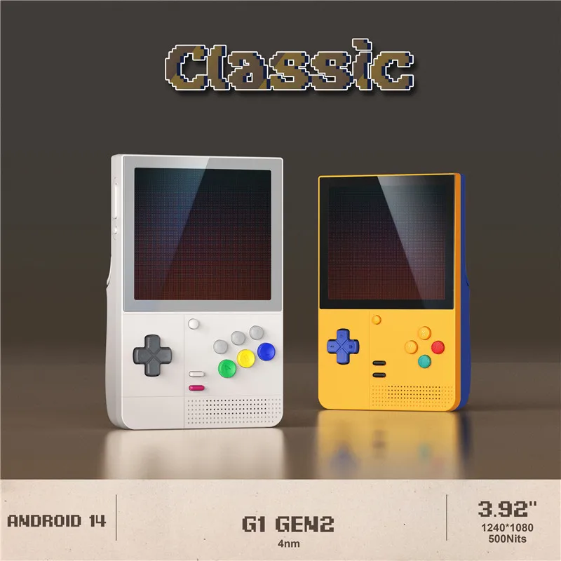 Retro Pocket Classic Handheld Game Consoles RP Android 14, 3.92 Inches, AMOLED Screen, Wireless Wi-Fi 5 for Online Multiplayer