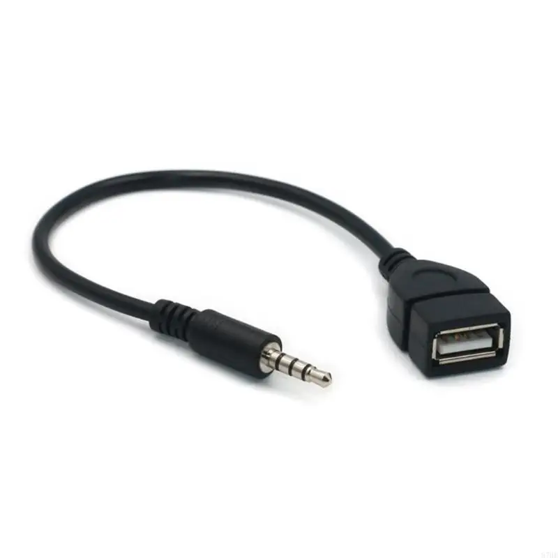 87HE USB to 3.5mm Jacking Sound Adapter AUX to USB Adapter Sound Music Car Stereos Male Plugs Jacking to USB Female Cord