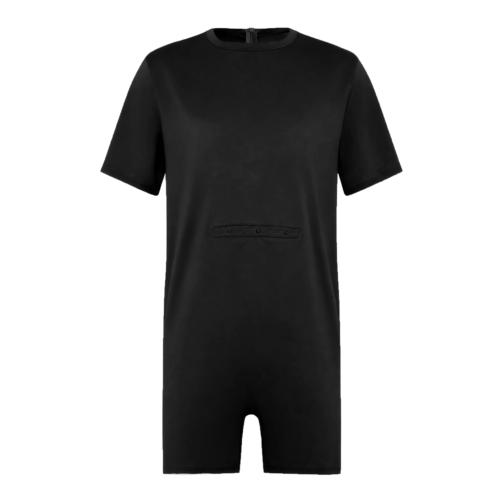 Women Men Special Needs Adaptive Clothing Elderly Alzheimer ASD Patient Short Sleeve Anti-Strip Jumpsuit Homewear Sleepwear