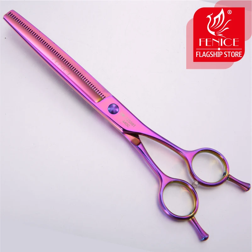 Fenice Professional JP440C steel 7.0 inch Pet Grooming Hair-dressing Cutting Thinning Scissors Shears for Pet Beautician tesoura