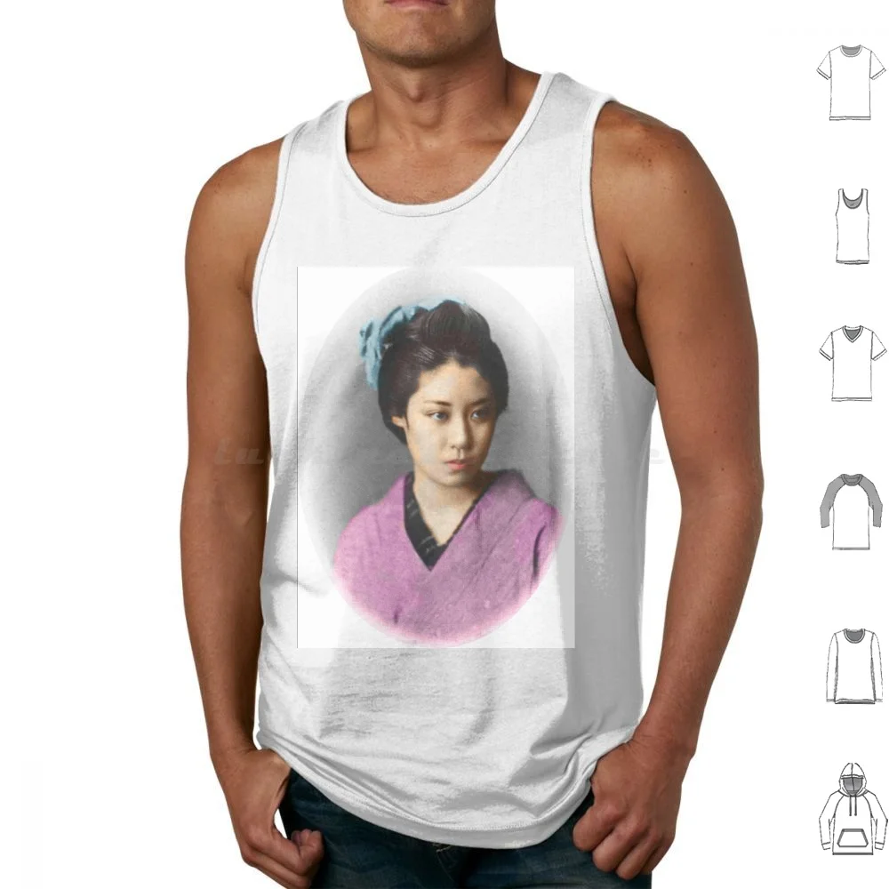 Geisha Tank Tops Print Cotton Geisha Japan Kimono Asian Asia Japanese Art Japanese Girl Japanese Woman Asian Art