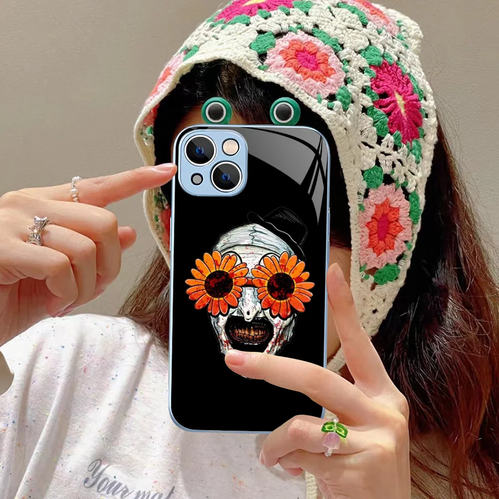 Horror Movie Terrifier Phone Case Tempered Glass For iphone 14 13 12 11 Pro Mini XS MAX 14Plus X XS XR Cover