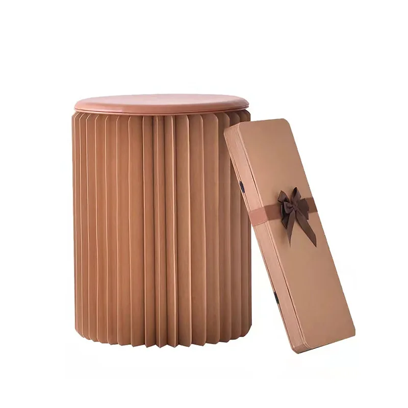 

A wallpaper partition, folding paper stool, shoe change round seat stool, small household stool, bench foldable portable low sto