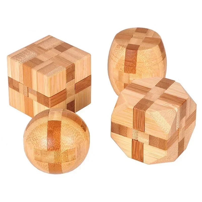 Wooden Brain Teaser Lu Ban Puzzle 3D Unlock Intelligence Games for Adults and Children Educational Toys Rompecabezas Madera