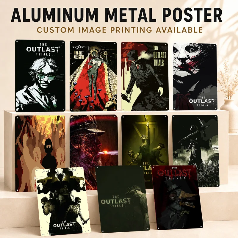 The Outlast Trials Aluminum Posters Customized Metal Tin Sign Premium Immersive Gaming Tribute Wall Art For Bedroom Or Arcade