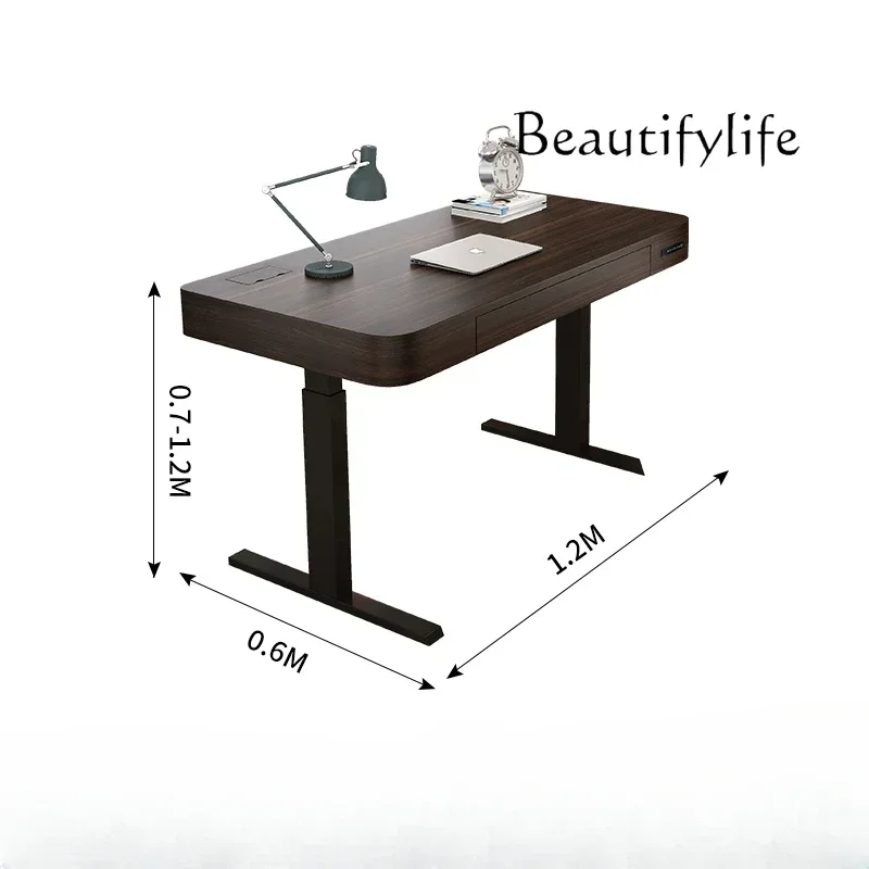 Cream Wind Lifting Desk Electric Smart Learning Table Light Luxury Home Study Bedroom Computer Desk