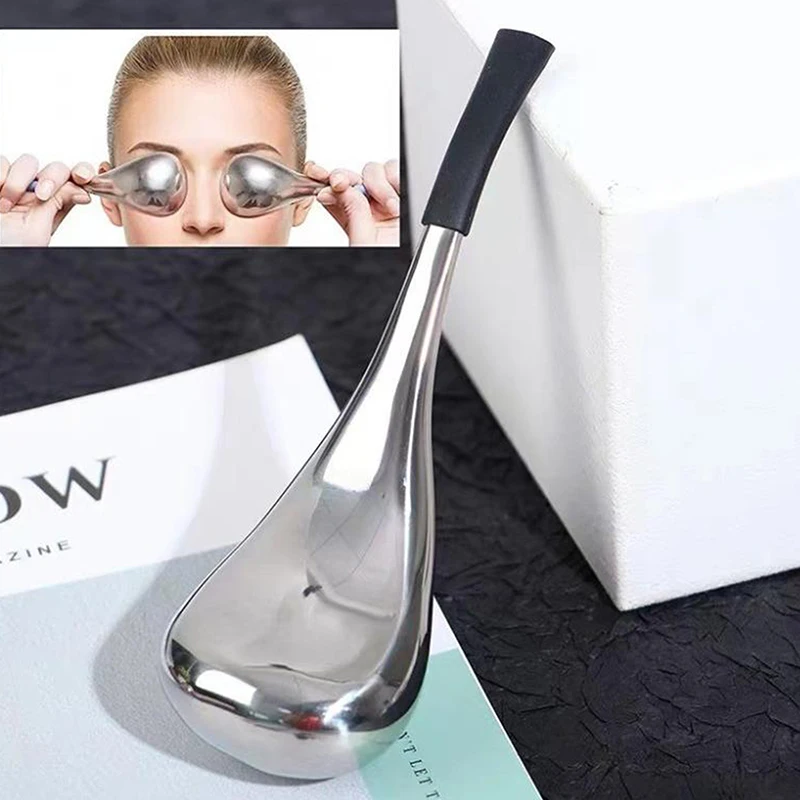 Globi di ghiaccio Strumento per la cura della pelle del viso per viso e occhi Bastoncini criogenici di bellezza in acciaio inossidabile per donne Raffreddamento Spa Globes Rullo freddo