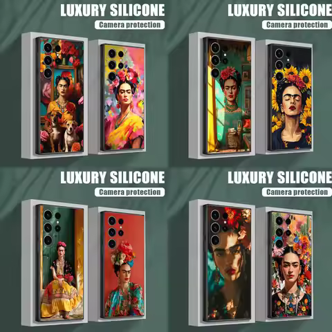 Fashion F-FridaS-S K-Kahlo Phone Case For Samsung S25,S24,S23,S22,S21,S20,S10,Ultra,Plus,Lite,FE,Soft Silicone Black Cover