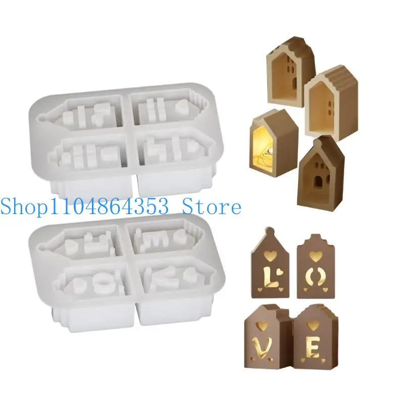 

652F силиконовая форма для смоляной штукатурки, дома, свечи, ночника, украшения дома, ремесла