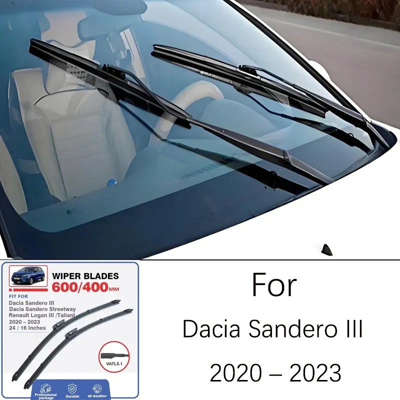For Dacia Sandero III 2020-2023 2021 2022 Windscreen Windshield Wiper 24 16 Inch Rubber Front Wiper Blade Accessories