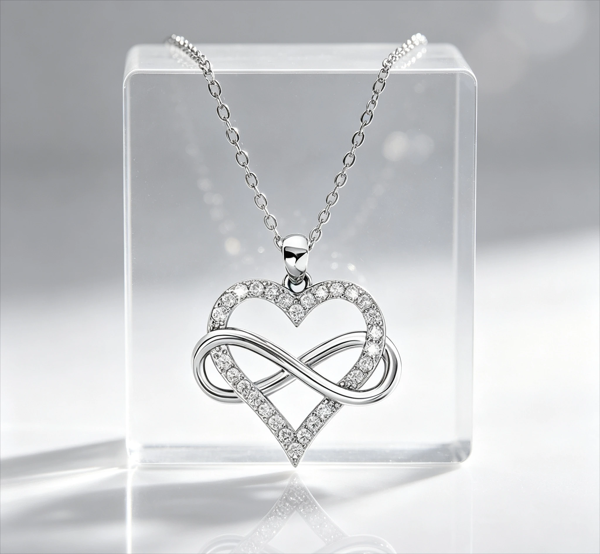PT950 Infinite Love Necklace for Women - Simple Heart-shaped Collar Necklace for Women, Cross-border Direct Supply
