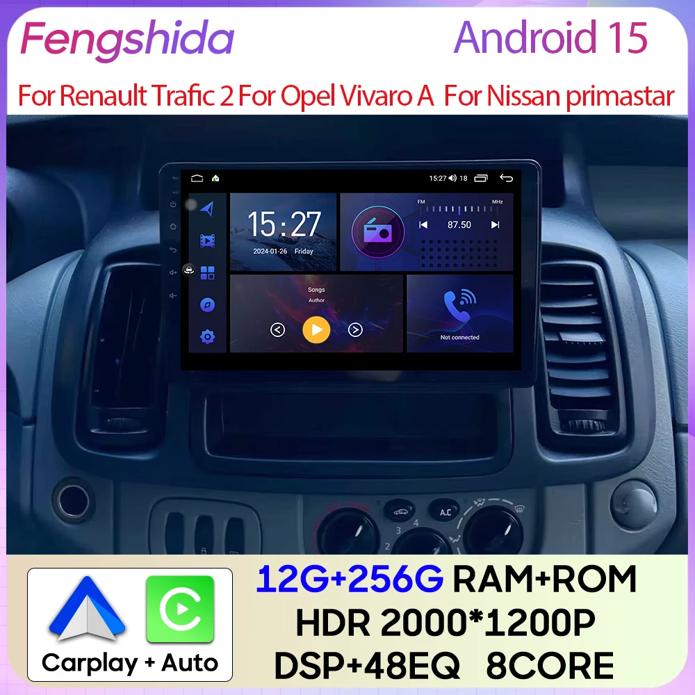 

Для Renault Trafic 2 Для Opel Vivaro A Для Nissan primastar 2006-2014 Автомобильный радиоприемник Carplay GPS-навигация Android Auto без 2din BT