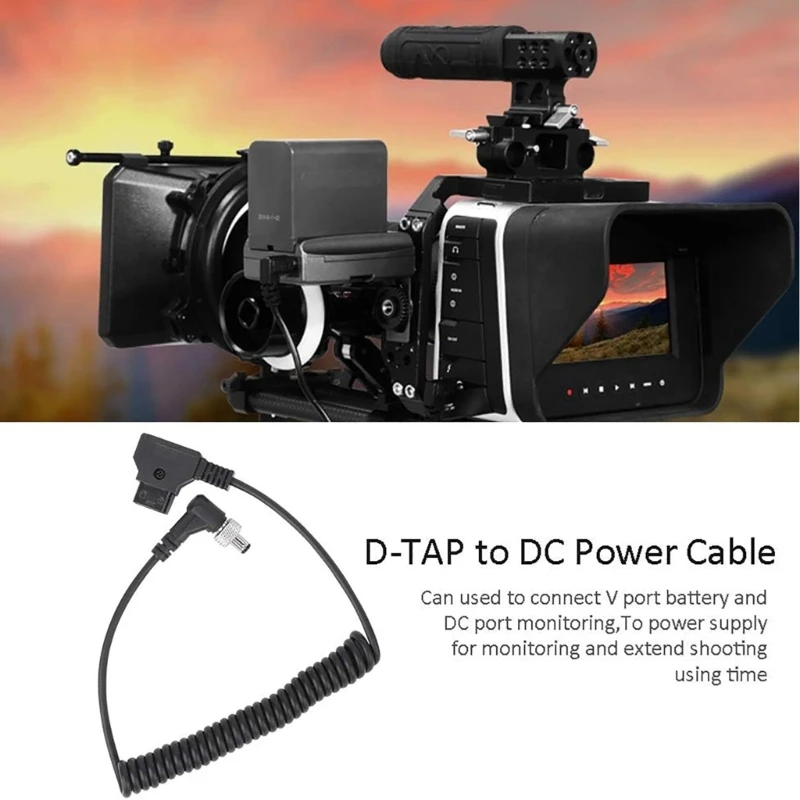 Flexible D Tap to DC12V Cable Locking Monitors Power Supply for Video Devices PIXE7, PIXE5 7 screen Displays