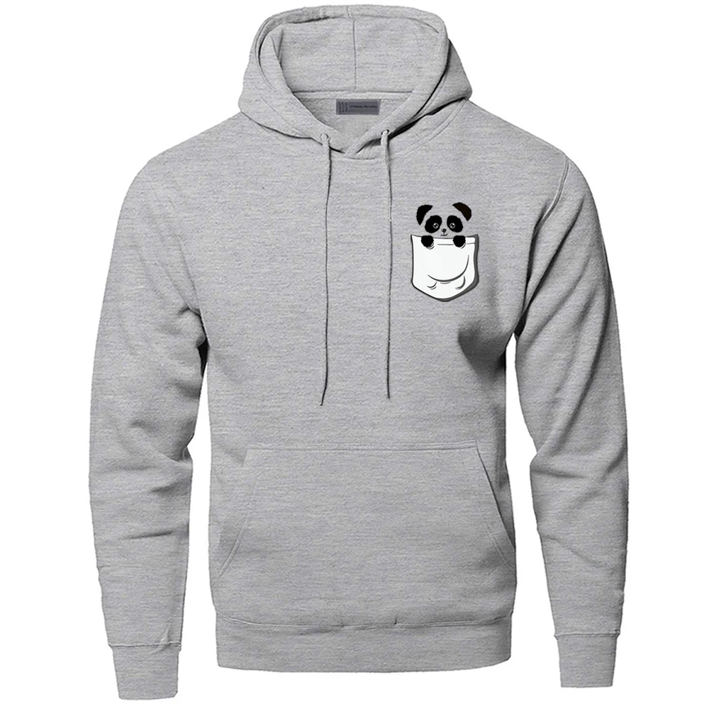 

Kawaii Chinese Panda Small Logo Street Hoodies Warm Outdoor Printing Hoodie Top Men Daily Casual Fitted Black Loose Streetwear