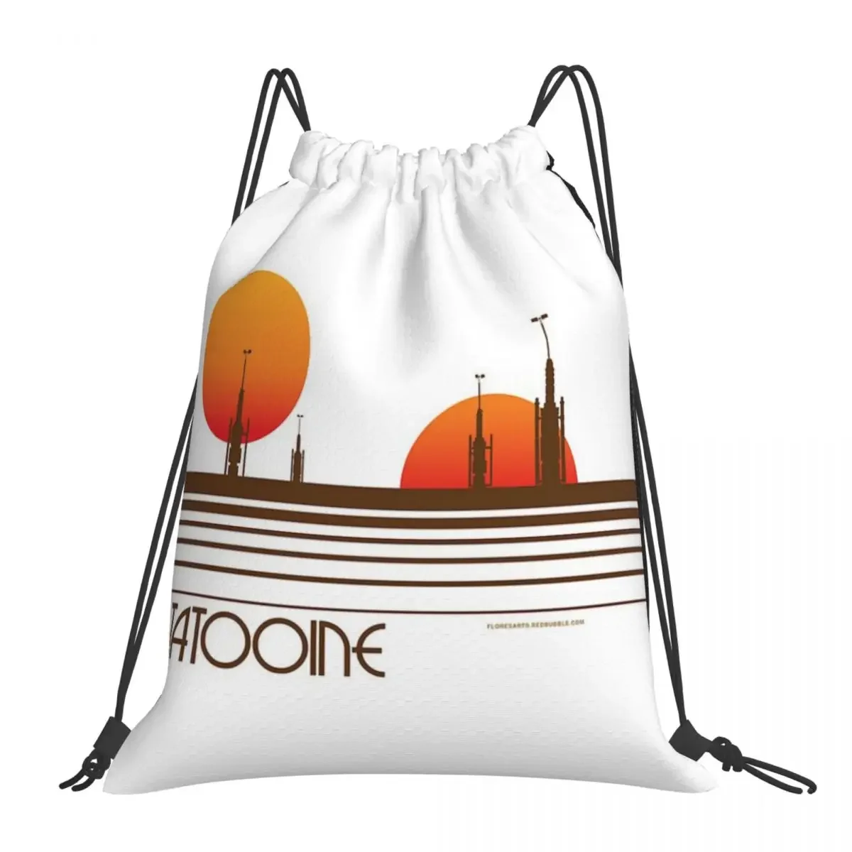 Tatooine-mochila portátil con cordón para hombre y mujer, bolsa de almacenamiento con bolsillo, para la escuela