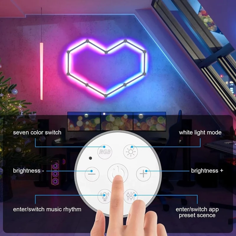 AT51-USB الذكية الجدار الخفيفة RGB LED ضوء القضبان 16 مليون لون عكس الضوء الموسيقى مزامنة DIY بها بنفسك المنزل إضاءة زينة القضبان
