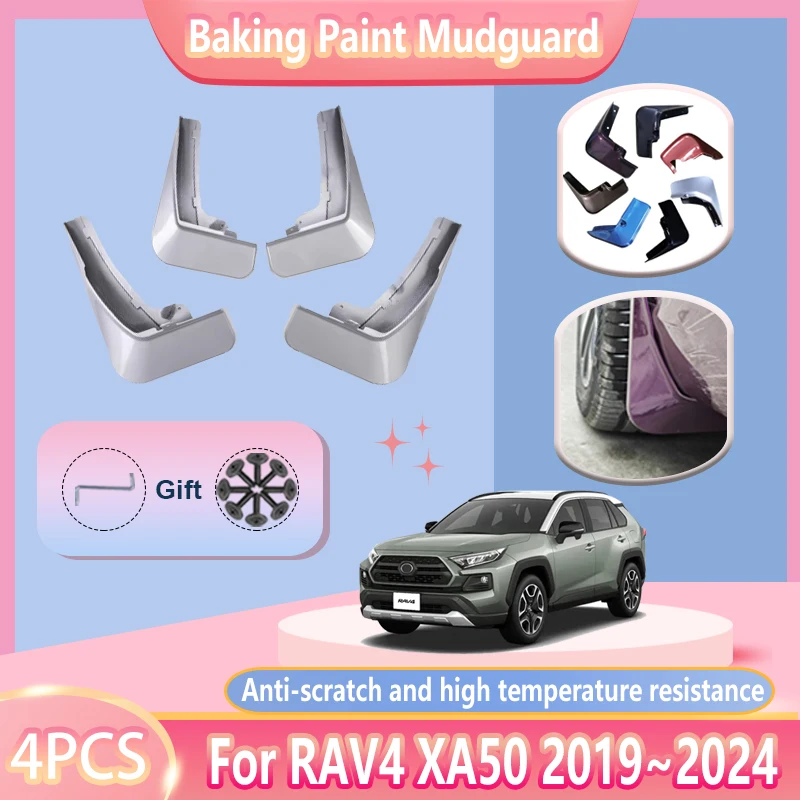 

Car Front Rear Mudguard For Toyota RAV4 XA50 Accessories MK5 2019~2024 Baking Paint Mudflaps Mud Flap Guards Fender Tool 4 PCS