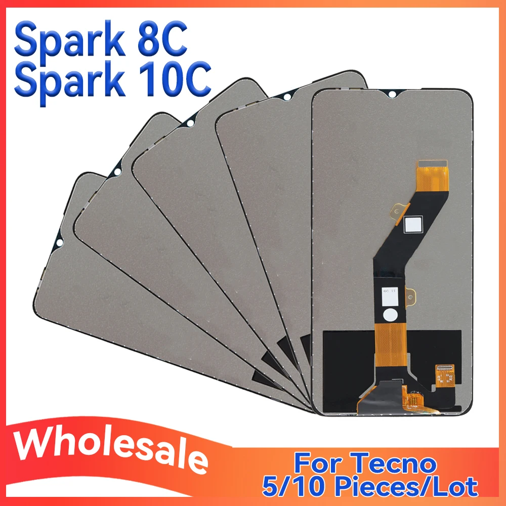 

Оптовая партия из 5/10 штук для Tecno Spark 10C KI5K KI5M Экран ЖК-дисплей с сенсорной сборкой для Spark 8C KG5K KG5J KG5N