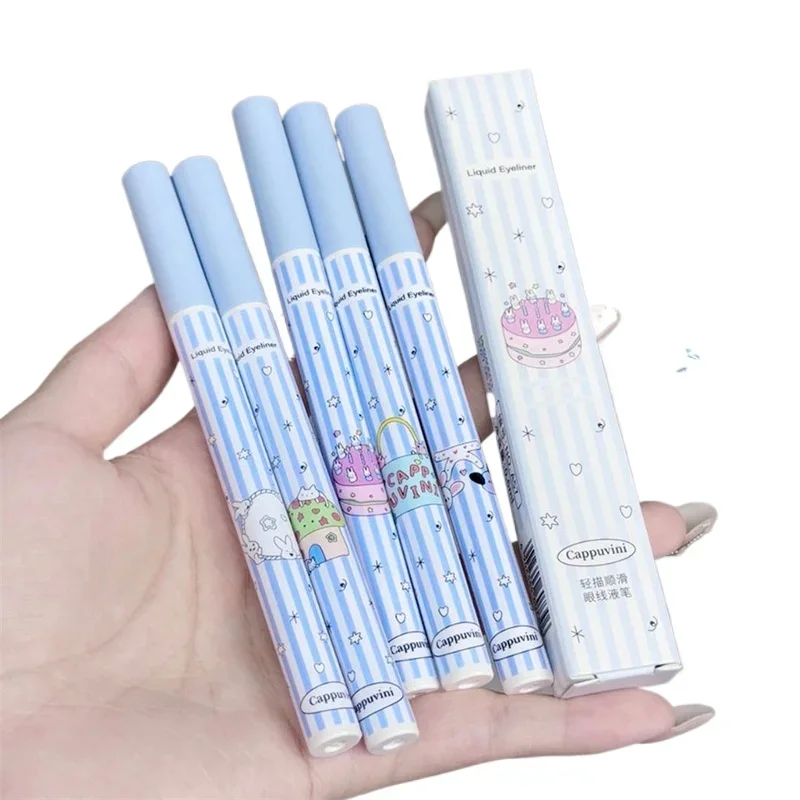 

Waterproof Quick Dry Liquid Eyeliner Pen Ultra-fine Black Brown Pink Lasting Lying Silkworm Eyeliner Pencil Beauty Eyes Makeup