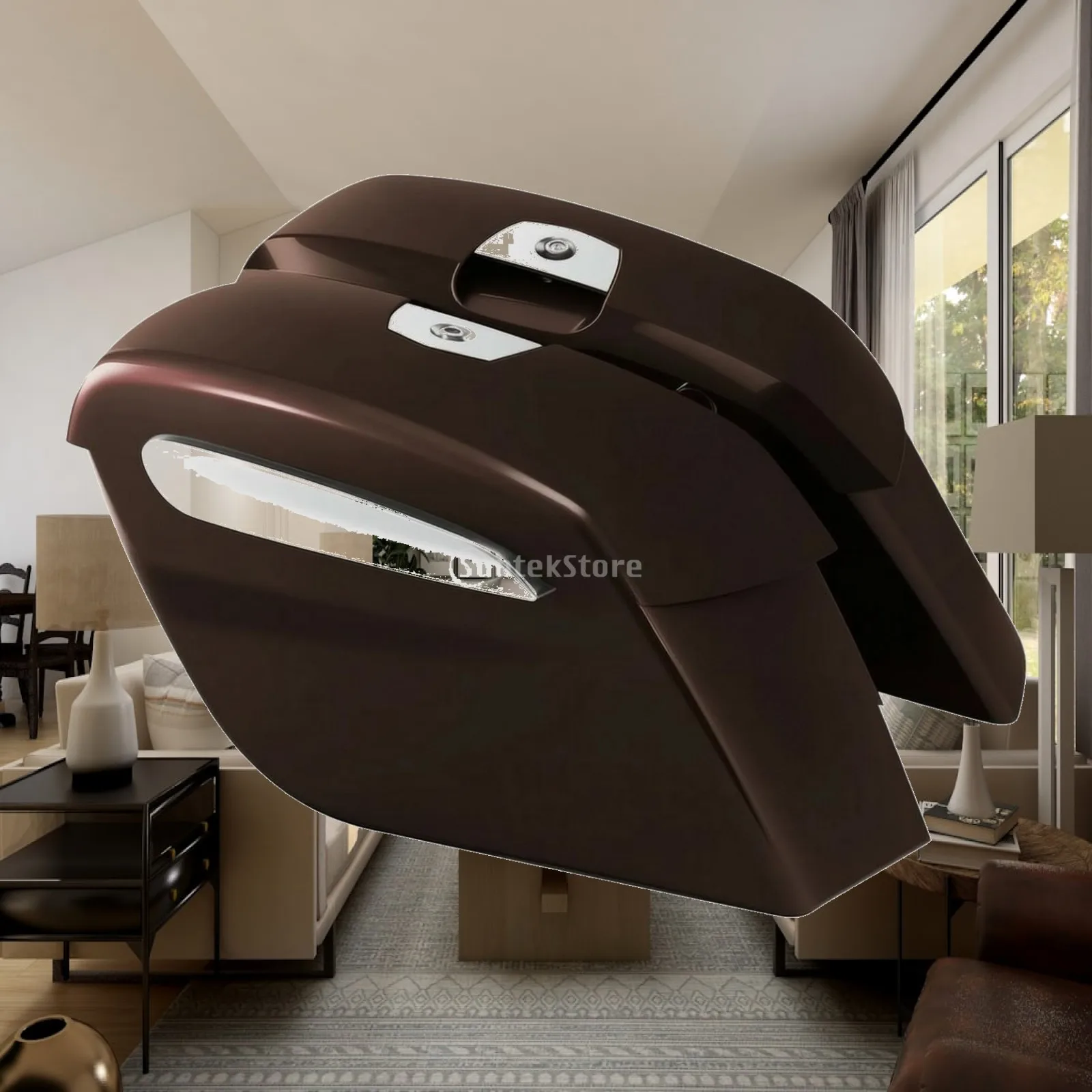 ABS Plastic Motorcycle Storage Case Left Right Side Box Cover Chrome Trim for Indian Chief Chieftain Models