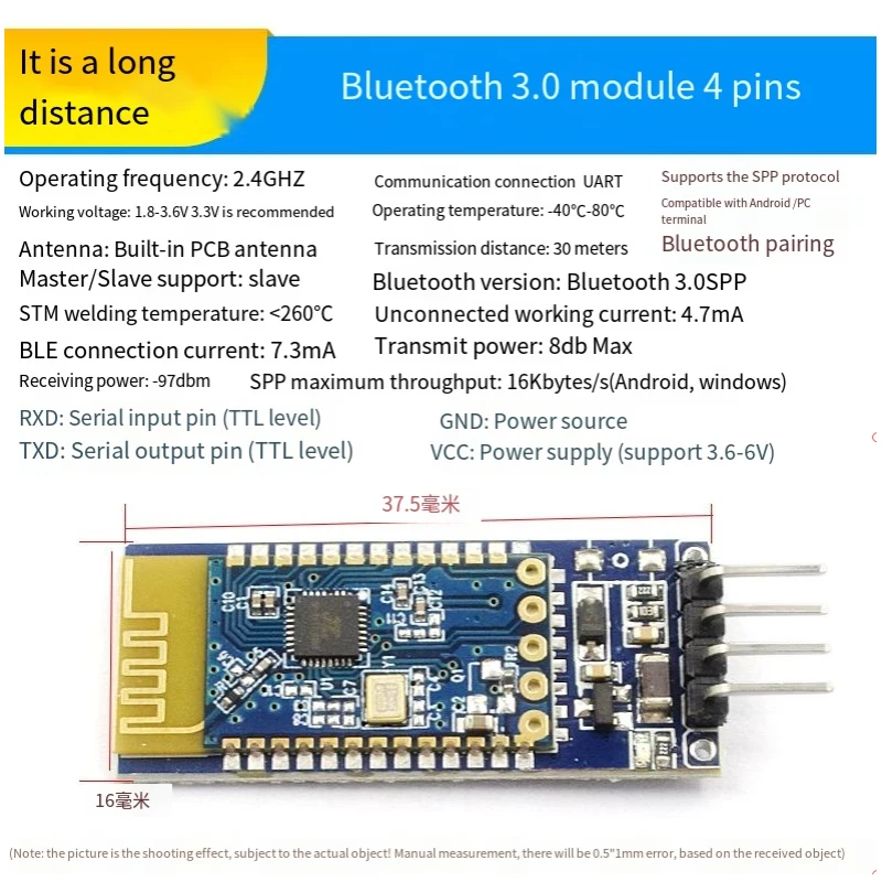 Módulo Bluetooth 3.0 SPP transmissão transparente compatível com escravo HC-05/06 JDY-31