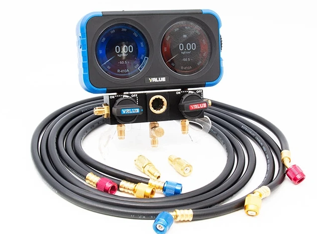

VRM2-X Digital Refrigerant Manifold Gauge 725PSI LCD Screen 3000mAh Battery for AC Car Freezer Repair