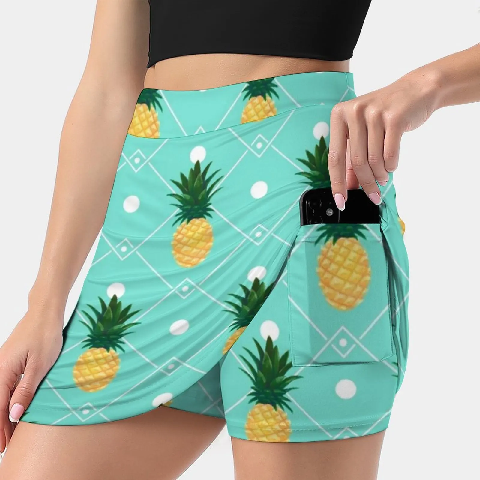 Pineapples Women's skirt Aesthetic skirts New Fashion Short Skirts Pine Pines Pattern Aimee Cozza Tropical Fruit Citrus Pine