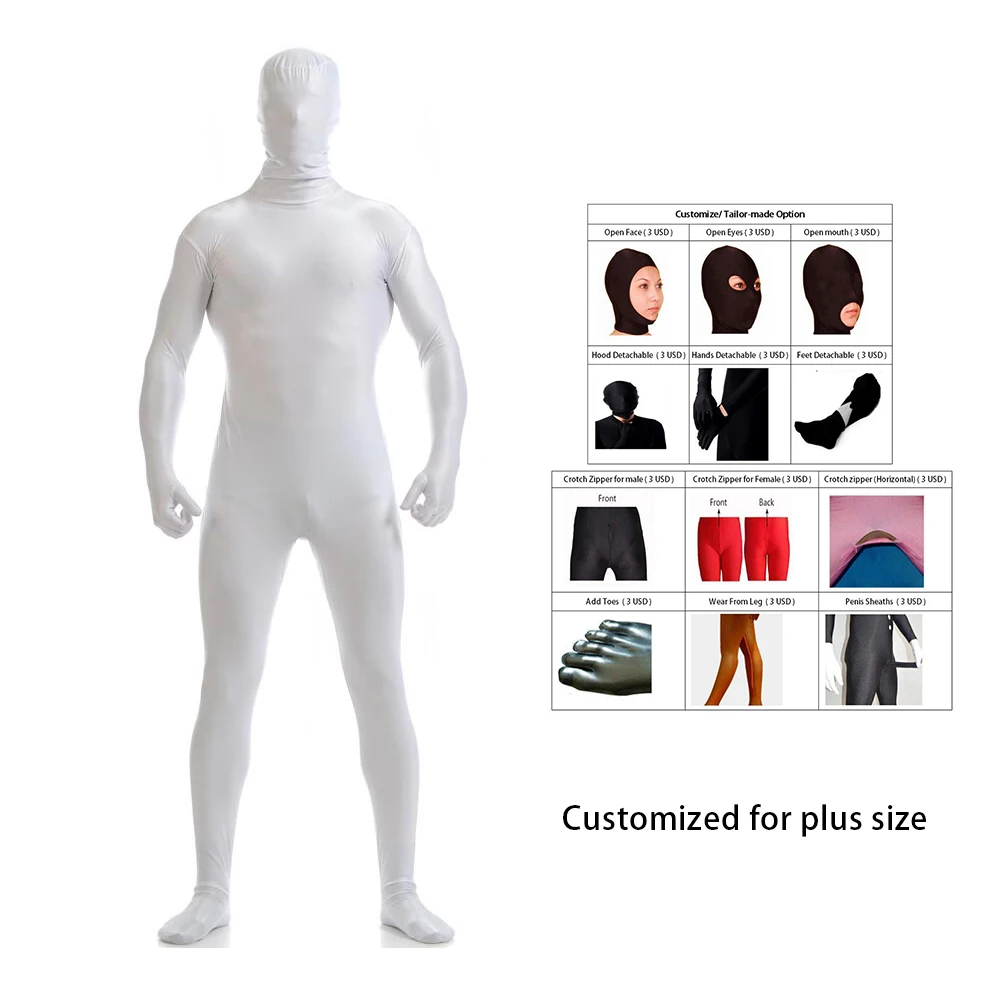 Zentai Trang Phục Toàn Thân Spandex Cosplay Quần Áo Da Phù Hợp Với Catsuit Trang Phục Halloween Trưởng Thành Bodysuit Unisex Unitard