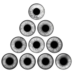 24pcs/bag 14mm Gray Tone Pupil Eyes Chips Suitable for Blythe Doll Glass Cabochons DIY Accessories Bulk Items Wholesale H222