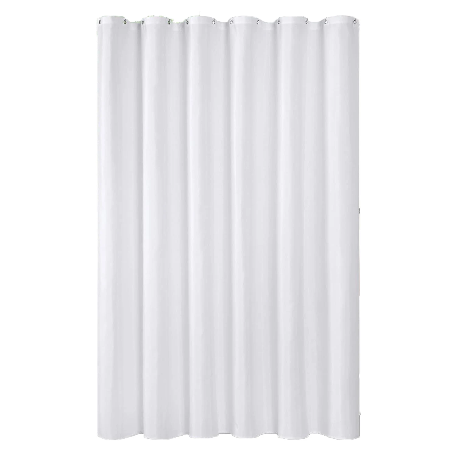 1PC White Fabric Shower Curtain Liner, Modern Bathroom Simple Shower Curtain Or Liner, TARP and Machine Washable, 12 Hooks