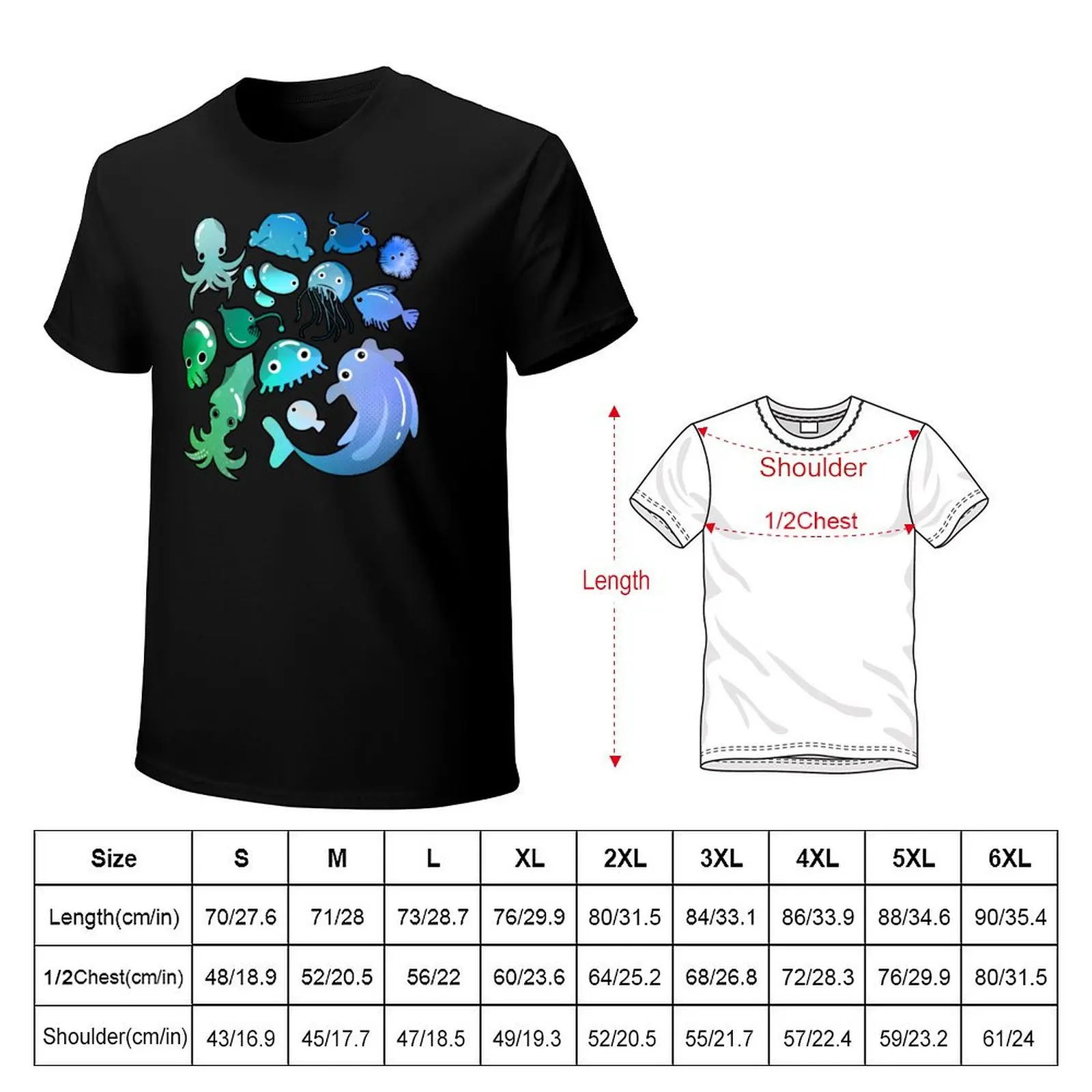 Deep Sea Life T-Shirt blacks sports fans oversizeds t shirts for men cotton