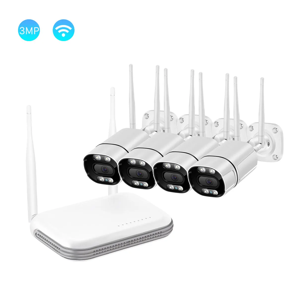 

BESDER Home Surveillance NVR Kit Camera FHD Monitor 3MP Day Night IP66 Weatherproof CCTV Camera System Kit