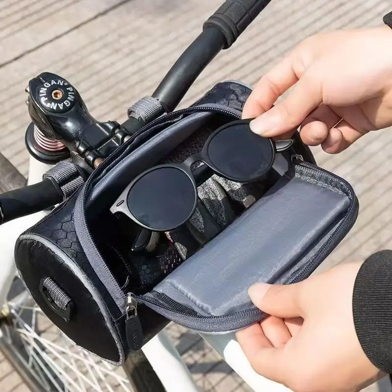 Motorcycle and electric bike front-mounted bicycle bag, mountain bike touchscreen navigation phone storage bag, delivery rider c - view 4