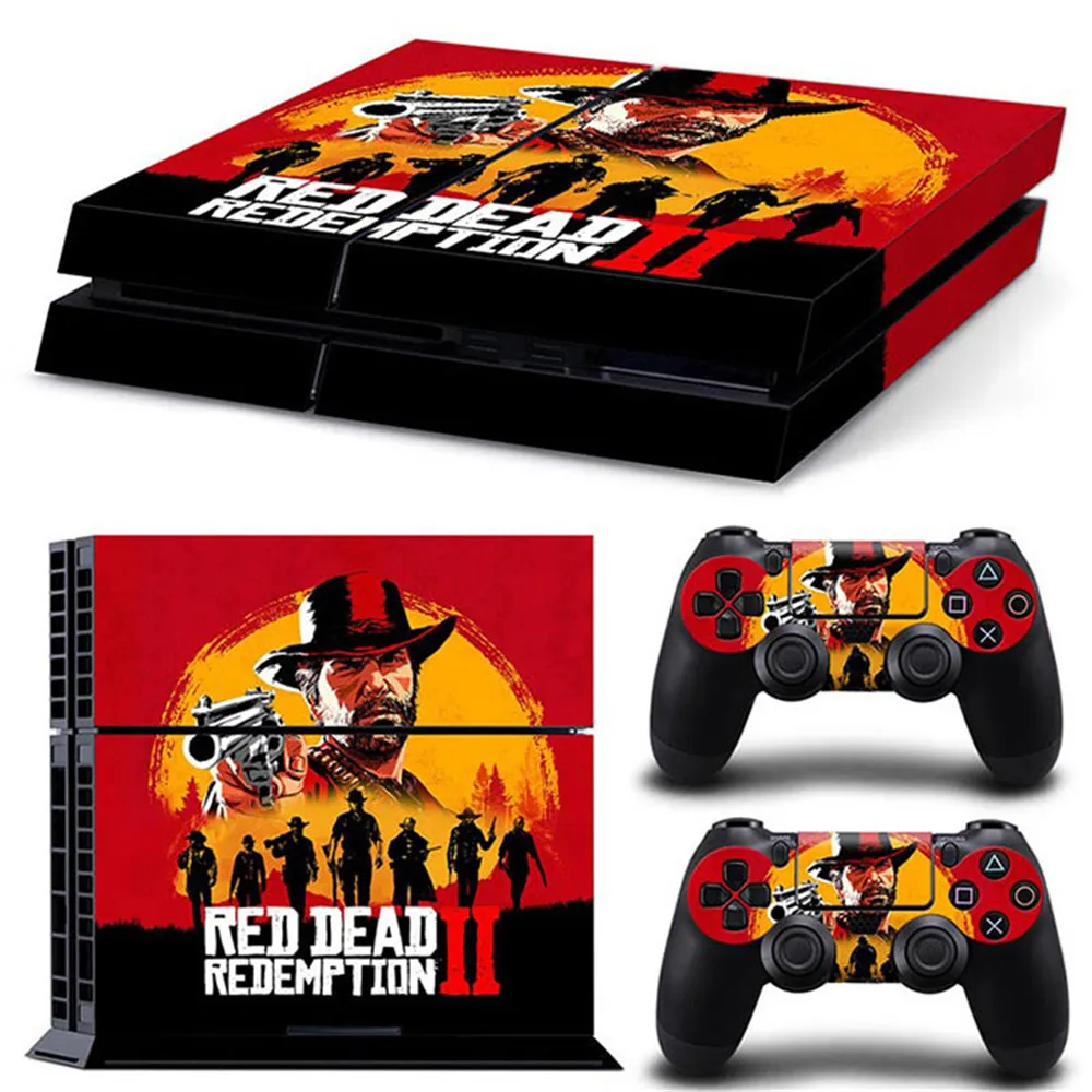 Red dead redemption 2 Vinyl Faceplate decal For Ps4 Console Controller accessories Skins For Ps4