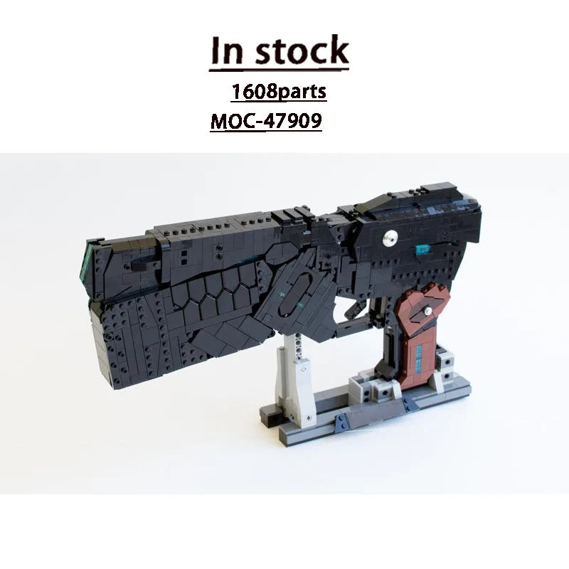 MOC-47909 Classic New Super Pistol Assembly Model 1608 Parts Boys' Children's Birthday Christmas Building Block Toy Gift