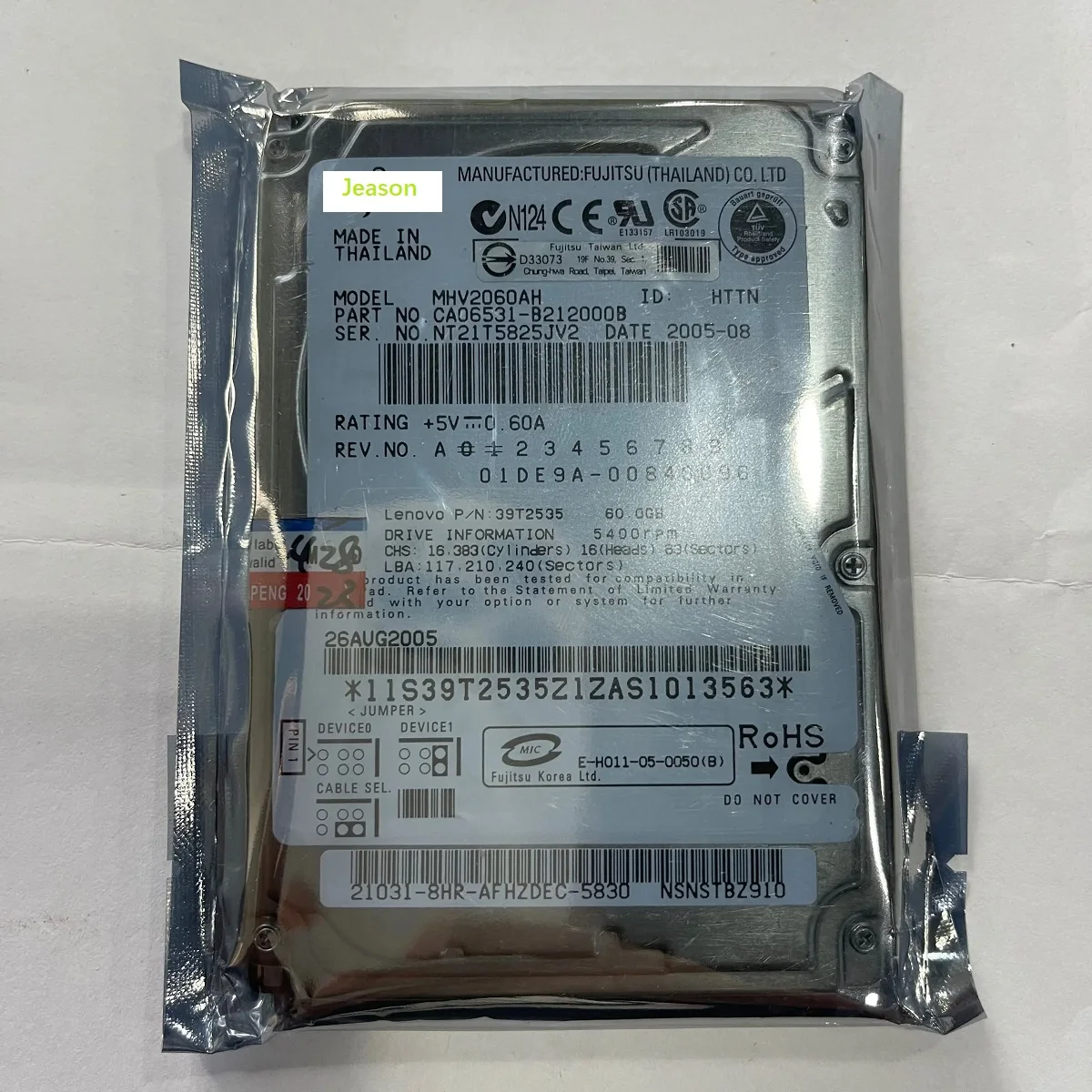 For Fujitsu 60 GB IDE ATA-100 5400 RPM 2.5