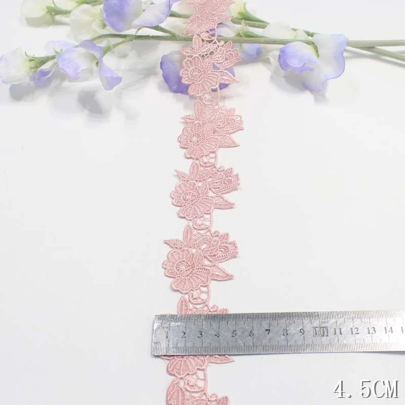 56Yards Polyester Embroidery Water Soluble Lace Fabric Trim Ribbon DIY Sewing Bridal Applique Dress Garment Wedding Decor