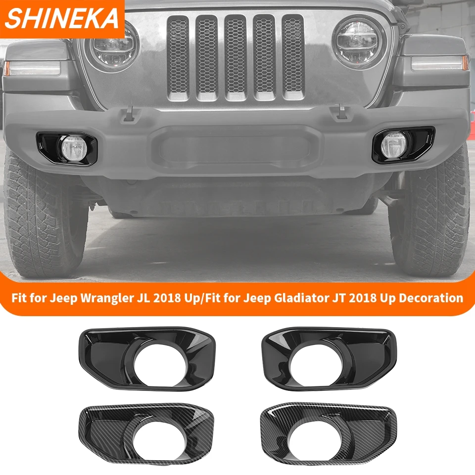 SHINEKA Nebelscheinwerfer-Dekorationsabdeckung für Jeep Wrangler JL JT Gladiator 2018 2019 2020 2021 2022 2023. Außenzubehör