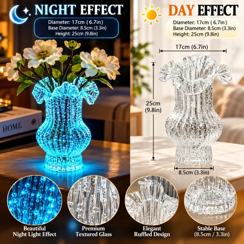 Modern Creative Hydroponic Flower Container,Nordic Style Glass Vase Tabletop Floral Centerpiece, Home Table Decor, Unique Gift
