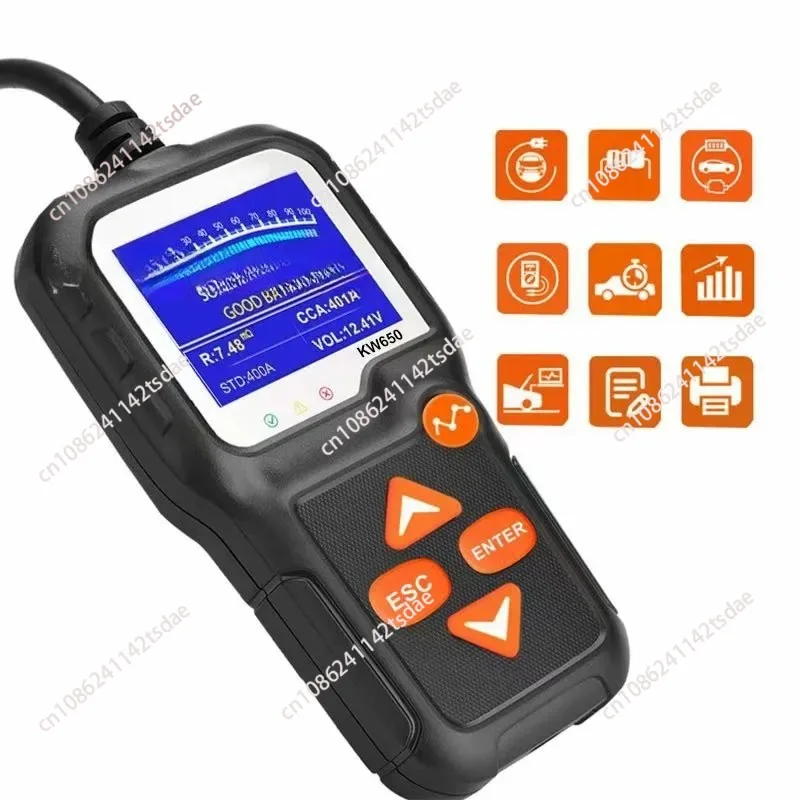 

Chinese and English KW650 6V-16V Car Electric Vehicle Motorcycle Battery Car Lawn Mower Battery Detector