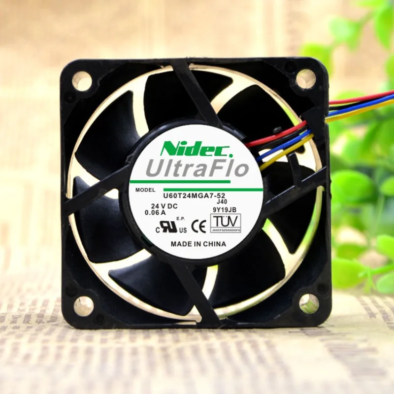 New Original fan for Nidec U60T24MGA7-52 DC24V 0.06A 6CM 6025 3-wire silent CPU Radiator 60*60*25MM