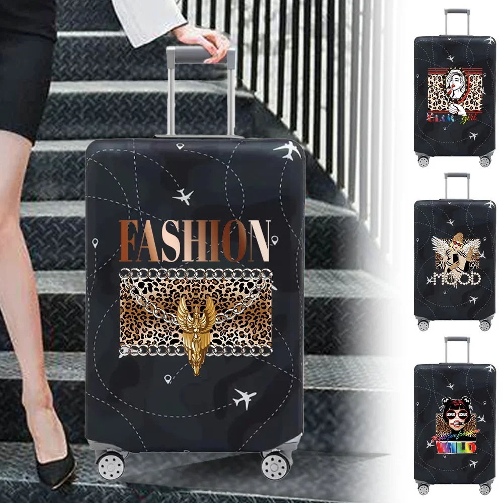 Baggage Covers Travel Luggage Protective Cover Stretch Dust Suitcase Covers Leopard Print Series for18-32inch Travel Accessories