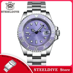 SD1953 New Arrival 2024 Purple Dial  Transparent AR Coating Sapphire Glass 41mm Case 300M Waterproof Ceramic Bezel Dive Watches