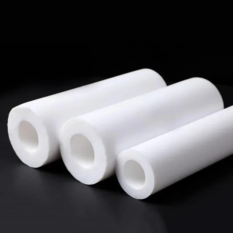 Tubo de ptfe branco, tubo oco de politetrafluoroetileno, ecológico, não tóxico, od 10-25mm/id 5-20mm, comprimento 500mm, 1 peça