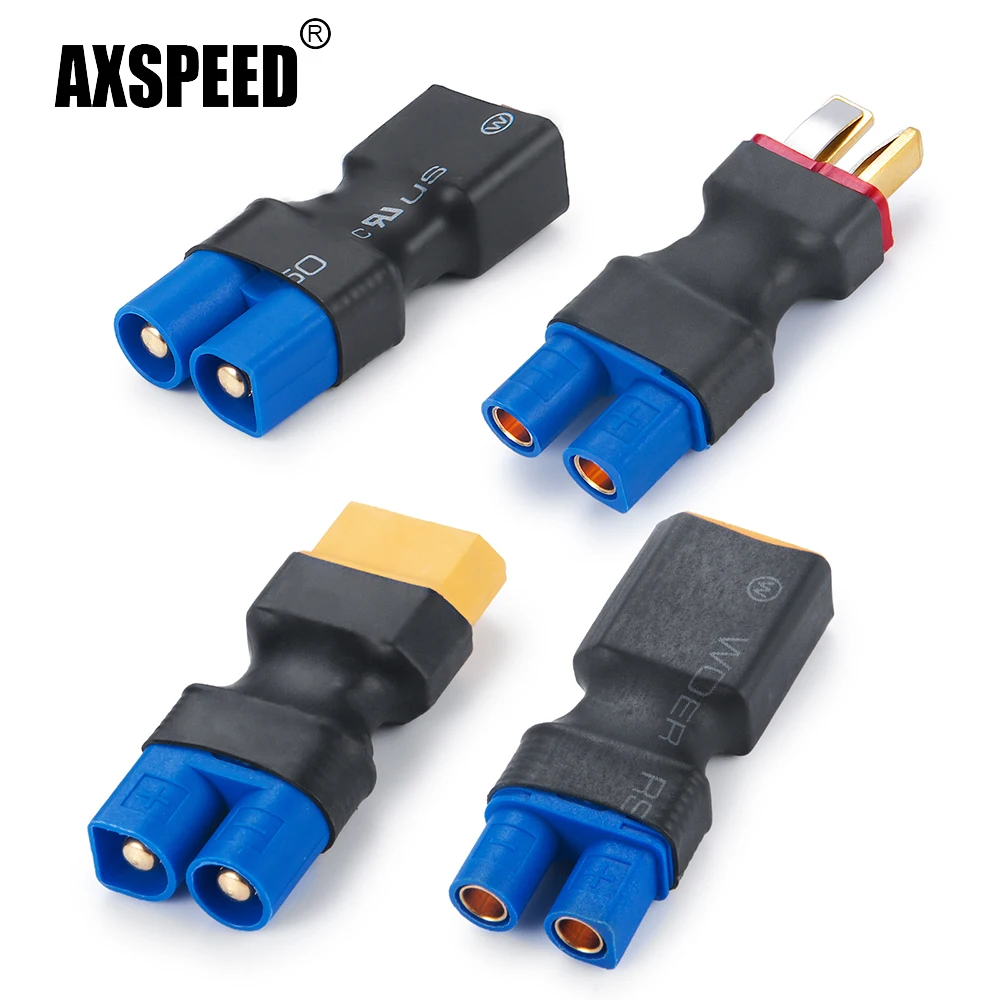 AXSPEED EC3 Female Male XT60/T-Plug Connector Plug Adapter TRX Rc Lipo Battery Connector for 1/10 RC Model Car Toys Accessories