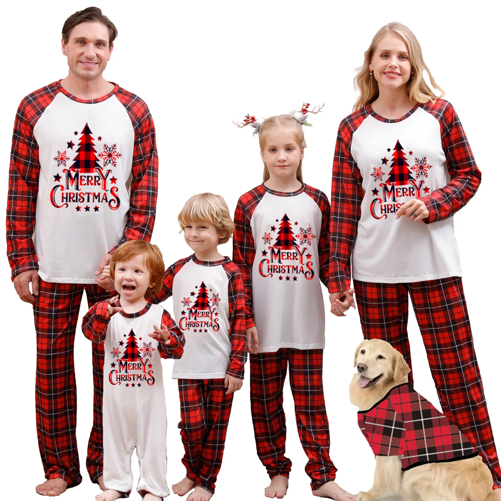 

New Christmas Parent-Child Pajama Set Family Printed Loungewear Pajama Sets for Women Christmas Long Sleeves Sleepwear