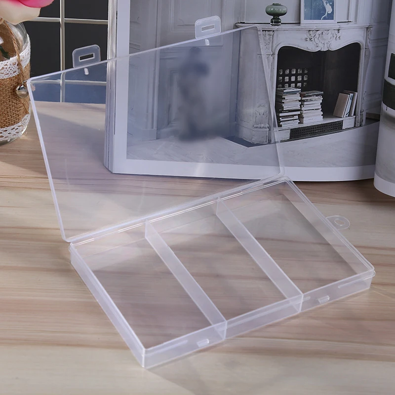 Practical 3 Grid Storage Plastic Box Jewelry Earring Bead Screw Holder Case Display Organizer Container