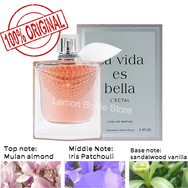 100% original bela vida perfume feminino verdadeiro amor rosa fragrância duradoura perfume fresco natural romântico doce temperamento 75ml