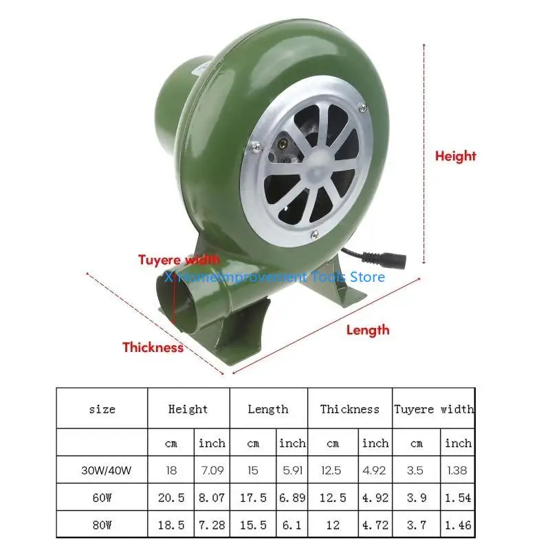 مروحة الشواء المحمولة منفاخ كهربائي AC100-240V 2900R سرعة قابلة للتعديل 30/40/60/80 واط 31KA