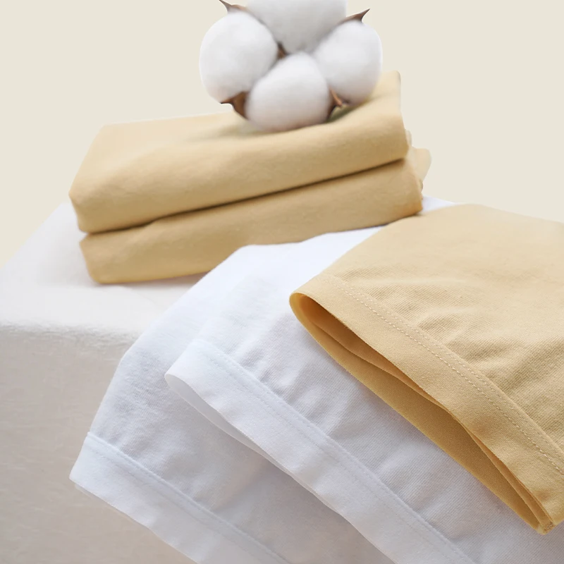 High Crotch Dance Briefs for Woman Soft Breathable Cotton Underwear Beige White Solid Short Underpants